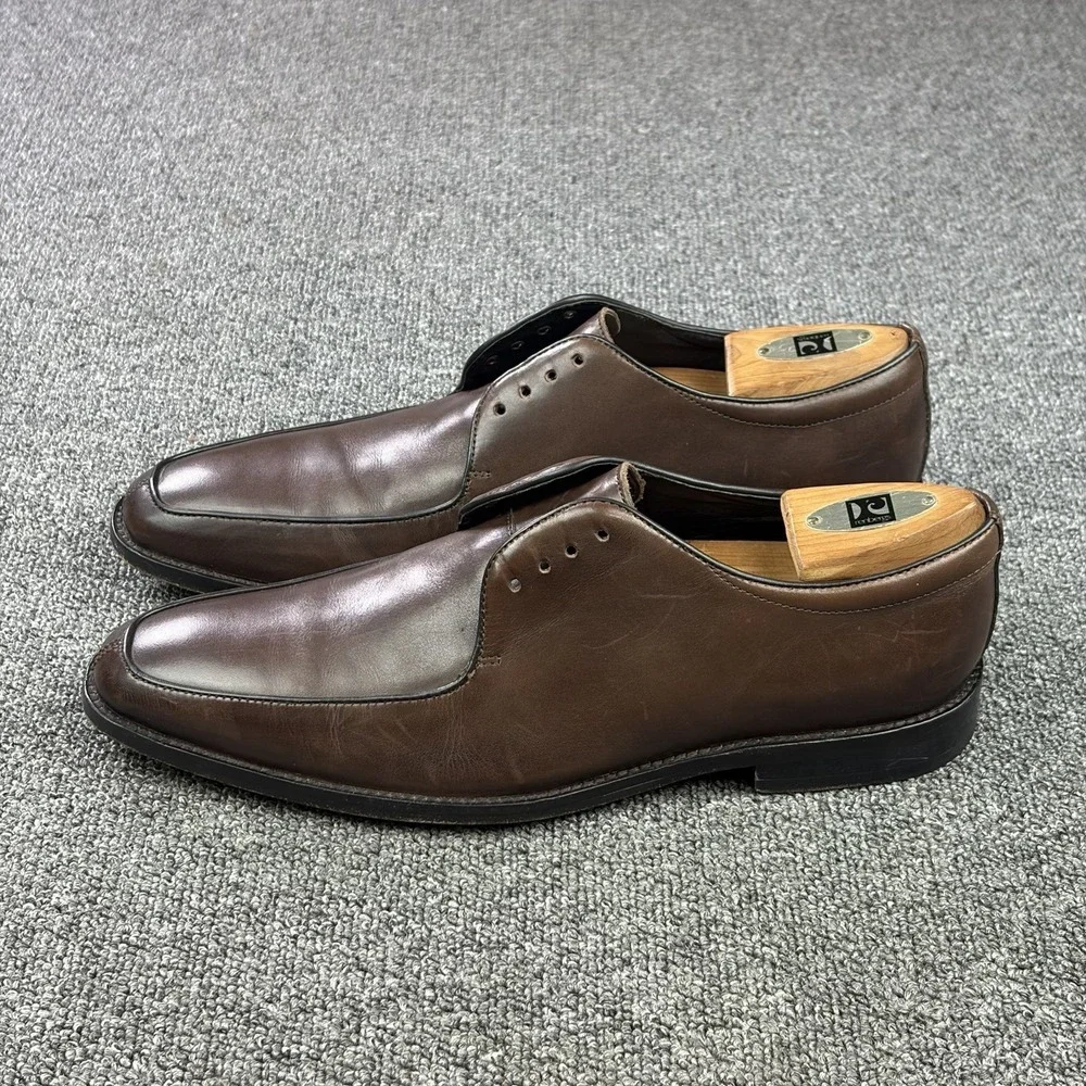 Gordon Rush Baxter Brown Leather Plain Toe Derby Dress Shoes Mens 9.5 83854